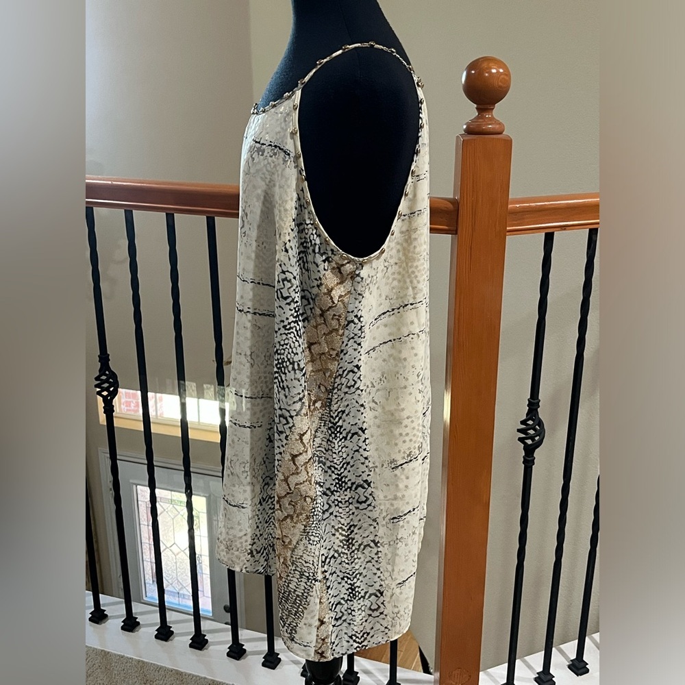 Midnight Velvet Animal Print Top - Brown & Gray with studded  accents: SIZE XL - Picture 7 of 12